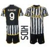 Baby Fußballbekleidung Juventus Dusan Vlahovic #9 Heimtrikot 2023-24 Kurzarm (+ kurze hosen)